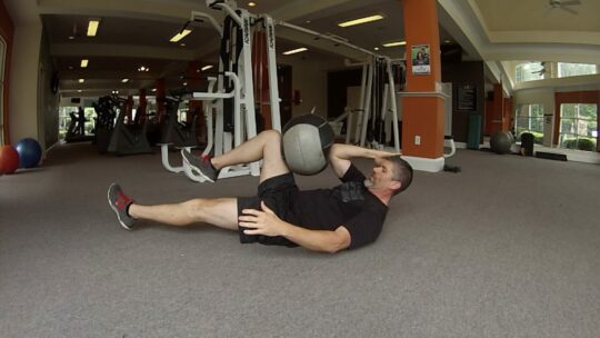 Lying Single Leg Bicycle Kick (With Medicine Ball)